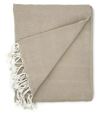 Obrázok produktu pre Univerzálna prikrývka – prikrývka na posteľ, deka, prikrývka na pohovku – béžová, 230x260 cm