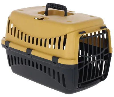 Produktbild von Transportbox Transportkiste Hundebox - Kunststoff - 45 x 30 x 30 cm - Blau/Schwarz - Für kleine Hunde und Katzen