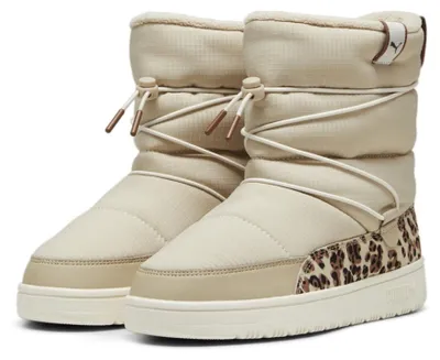 Image de Baskets Puma SNOWBAE WNS pour femmes, motif animal, coloris beige, noir et marron (couleur "Mushroom"), taille 36 EU