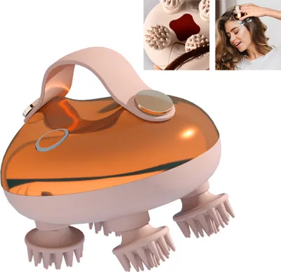 Produktbild von Massagegerät Tragbares Kopfmassagegerät, elektrisches Massagegerät, mit 4 abnehmbaren Massagekrallen