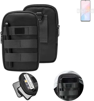 Produktbild von K-S-Trade Holster Gürtel Tasche kompatibel mit Blackview A85 Handy Tasche Schutz Hülle dunkel-grau viele Fächer, 1x