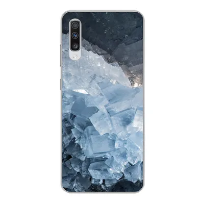Produktbild von MuchoWow® Handyhülle Schutzhülle Hülle für Samsung Galaxy A70 Naturstein - Kristall - Blau Silikon Softcase Handy Hülle - Schutzhaube