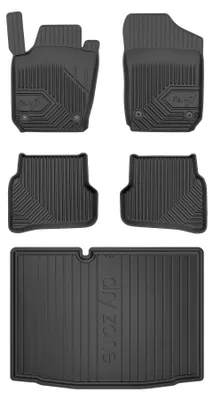 Productafbeelding van Rubberen automatten + kofferbakmat voor Skoda Fabia III 2014-2022 (hatchback) – 5-delig, zwart, op maat – Wielganizator