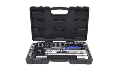 Produktbild von KS Tools 918.0728, Steckschlüssel-Satz, 1/2", Imperial, 28 Kopf/Köpfe, Chrom-Vanadium-Stahl, 4,28 kg