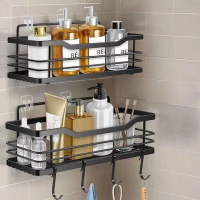 Immagine prodotto di Cestello portaoggetti in acciaio inossidabile autoadesivo per bagno e cucina