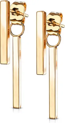 Produktbild von Stab Ohrstecker: Front Back Ohrringe Edelstahl „vorne und hinten“ Rose Gold