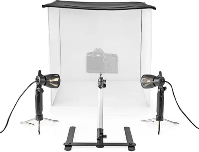 Produktbild von Nedis Foto Studio Kit - 400 lm - Faltbar - Hintergründe inkl. - Tragetasche enthalten - Schwarz