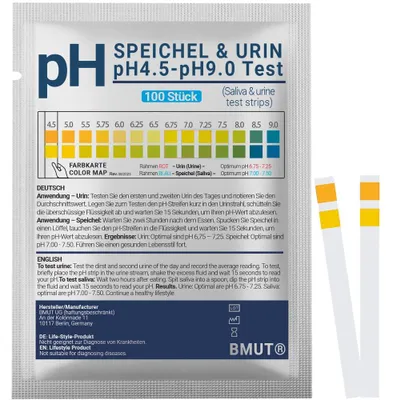 Produktbild von BMUT 100x pH Teststreifen für Urin & Speichel