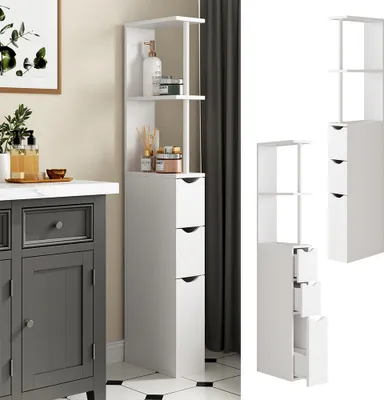Produktbild von Badschrank Vicco Vera Weiß 15 x 137 cm mit 3 Schubladen, Model 49996