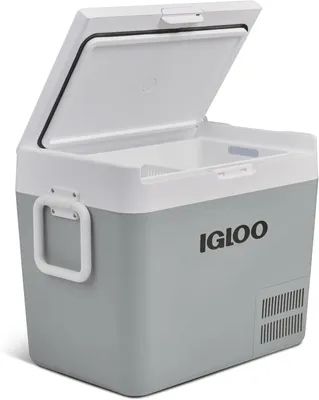 Immagine prodotto di Frigorifero portatile a compressore, capacità 38 litri, alimentazione 12/24V e 230V, raffredda fino a -20°C, dotato di ruote per viaggi e campeggio