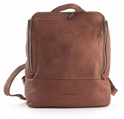 Produktbild von HAROLD'S Leder Laptoprucksack Rucksack mit Laptopfach Submarine Notebook Backpack Cognac braun