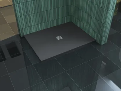 Produktbild von 32 mm Duschtasse Stonelook 120 x 90 cm in schwarz