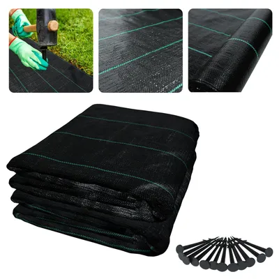 Image de LARS360 Non-tissé de jardin Non-tissé contre les mauvaises herbes,100g/m² Feuille contre les mauvaises herbes, 50m x 1m = 50m² Feuille contre les mauvaises herbes Feuille de paillage Non-tissé contre les mauvaises herbes,Protection des plantes, perméable à l'eau,résistant aux UV,résistant à la déchirure