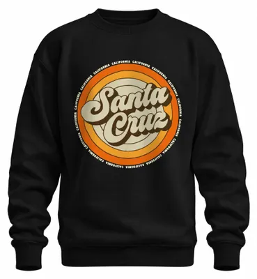 Obrázek produktu pro Santa Cruz California Retro Sunset Surfer Surfing Beach Uni mikina, černá, L