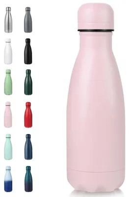 Image de Bouteille d'eau pour enfants, en acier inoxydable, 350 ml, rose, isotherme