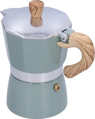 Produktbild von 150-ml-Kaffeekanne, Mokka-Kaffeebereiter für Gas- und Ethanolherde, Cyanblau