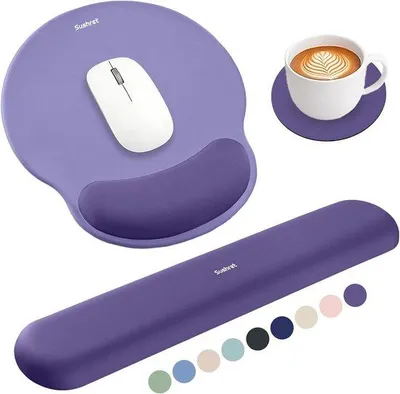 Produktbild von Ergonomische Mauspad mit Handgelenkauflage, 3-in-1 Gel-Memory-Schaum Mauspad, ideal für Gaming und Büro, weich und langlebig, atmungsaktiv, für C
