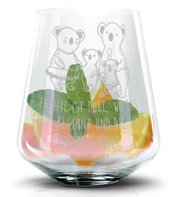 Produktbild von Mr. & Mrs. Panda Cocktailglas Koala Familie - Transparent - Geschenk, Kinder, Muttertag, Caipirinha Glas, Papa, Family, Aperol, Mama, Tumbler, Longdrinkglas, Whiskyglas