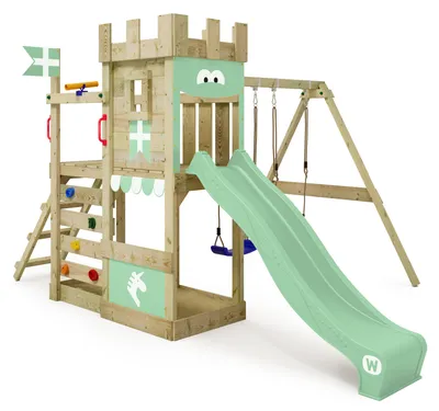 Immagine prodotto di Torre giochi Wickey RoyalFlyer con altalena e sabbiera in verde chiaro