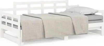 Obrázek produktu pro vidaXL Rozkládací lehátko bílé masivní borovice 2x(80x200) cm