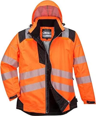 Produktbild von Portwest T400OBRL Vision Regenjacke mit hoher Sichtbarkeit, Orange, L