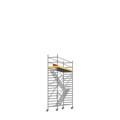 Produktbild von Alu Fahrgerüst Mod. F (Treppenturm) - Breite: 1,30 m, Länge: 2,50 m - Arbeitshöhe: 6,30 m