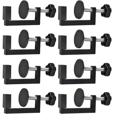 Produktbild von C Klemme, 8 Stück C Klemme Edelstahl 0-57mm Schraubklemme Klein mit Rutschfest Gummi Pad, Tischklemme Verstellbar Trägerklemme Schraubzwinge