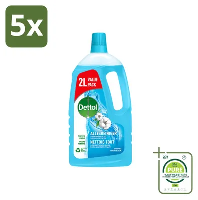Produktbild von 5 x Dettol Power & Fresh Allesreiniger Katoenfrisch - 2 l - Großpackung - 5 Stücke