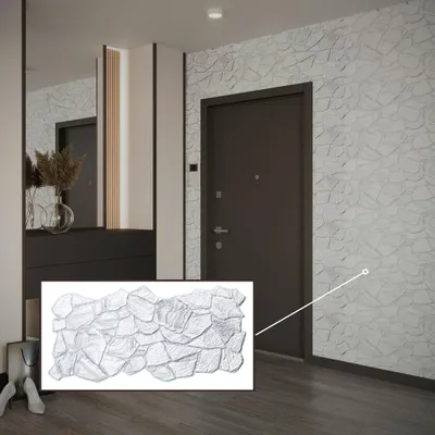 Produktbild von 3D-Wandpaneele PVC | Steinoptik | Asche Sandstein - 1 Platte - 0.5 m² | Für Wohnzimmer, Küche & Bad | Einfache DIY-Montage