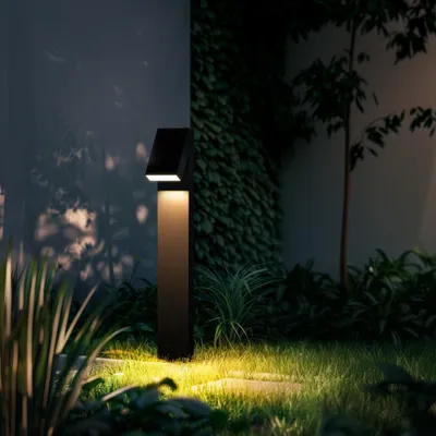 Produktbild von 500lm IP65 Solar-LED-Gartenleuchte mit Mast und Dämmerungssensor - 3000K