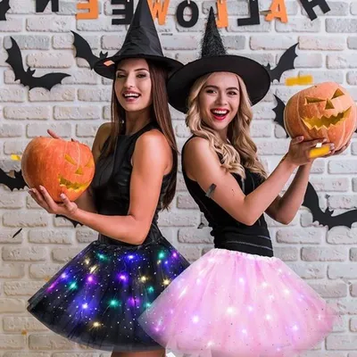 Tüll-Tutu-Rock mit LED-Beleuchtung für Erwachsene, perfekt für Ballett, Halloween und Karneval Kostüme