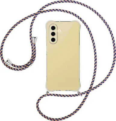 Produktbild von Handykette Backcover-Schutzhülle mit Band (Metall silberfarben) für Samsung Galaxy A26 5G - blau+beige