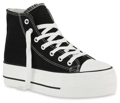 Produktbild von VAN HILL Damen High-Top Sneaker mit Plateausohle - Canvas Stoffschuh