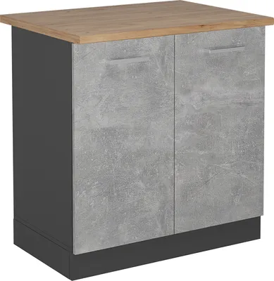 Image de Meuble bas sous-évier Vicco R-Line Béton 80cm , PT Chêne, Model 53664