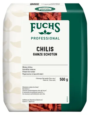 Produktbild von Fuchs Professional Chilis ganze Schoten mit freuriger Schärfe 500g