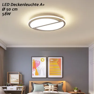 Produktbild von LED Deckenleuchte 8990 50×50×10 cm – Lichtfarbe/Helligkeit über Wandschalter einstellbar, Rahmen 4500 K Kaltweiß,
