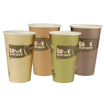 Produktbild von PAPSTAR Papp Trinkbecher "pure" 0,4 l farbig sortiert