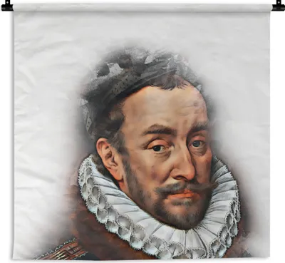 Produktbild von MuchoWow® Wandteppich Wandbehang Wilhelm von Oranien - Kunst - Weiß 150x150 cm Tapisserie Dekoration Wandtuch - Wohnaccessoires - Modernes