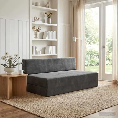 Produktbild von vidaXL Klappsofa Bett Dunkelgrau 152 x 86,5 x 60 cm Stoff