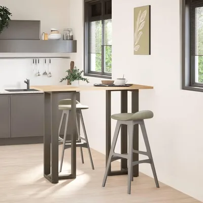 Zdjęcie produktu dla vidaXL Nogi stołu barowego w kształcie litery T 2 szt. Stal naturalna 50x35x(110-111) cm Stal