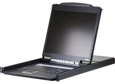 Image de Aten CL1308N CL1308N Commutateur KVMP, 8 ports, console LCD 19", USB, PS/2, VGA, clavier (allemand) avec éclairage LED