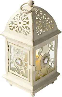 Produktbild von Dekorative Kerzenlaterne – Vintage-Stil – Hängende Laterne – 21 cm hoch – LED-Kerzen – Metalllaternen