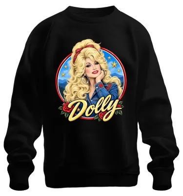 Productafbeelding van Dolly Parton, countryzangeres, legende, Tennessee, "Jolene" sweatshirt, zwart, maat L