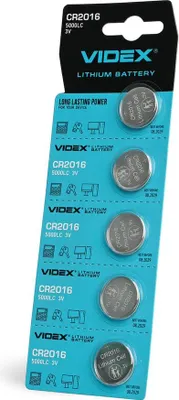 Obrázek produktu pro VIDEX CR2016 lithiová baterie, 5 kusů, blistr