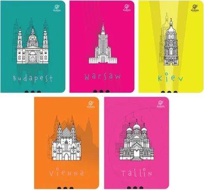Immagine prodotto di Quaderno A5 64 fogli a quadretti motivo città confezione da 10 pezzi