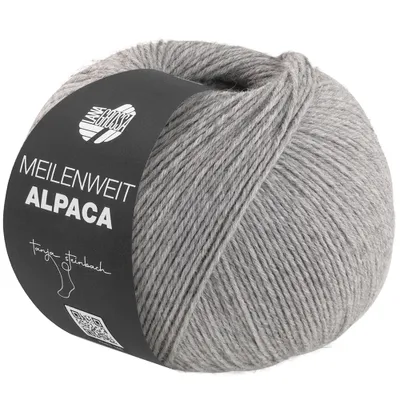 Produktbild von Lana Grossa MEILENWEIT 150 g ALPACA UNI strapazierfähige und warme 6-fach Sockenwolle 390 m Farbe 1016 - Dunkelgrau