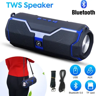 Produktbild von Bluetooth Lautsprecher Bluetooth 5.0 Tragbarer Musikbox Bluetooth Box mit TWS Stereo, Kabelloser für iPhone, galaxy usw.(Blau)