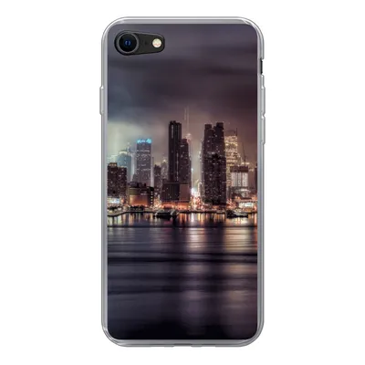 Produktbild von MuchoWow® Handyhülle Schutzhülle Hülle für iPhone SE 2022 New York - Sturm - Skyline Silikon Softcase Handy Hülle - Schutzhülle