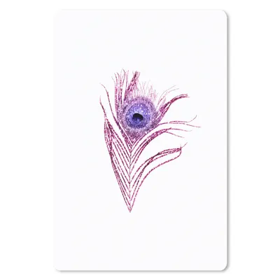 Produktbild von MuchoWow® Mauspad Mousepad Pfauenfedern - Lila - Glitter 18x27 cm - Mousepads - Maus Mat - Pad - Mausunterlage