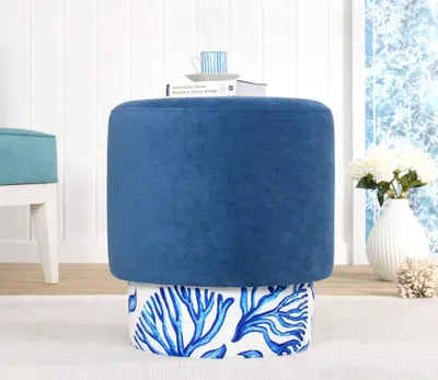Produktbild von Hanah Home, Colyos 8852, Sitzpuff, 50 % BAUMWOLLE / 50 % LEINEN, Mehrfarbig, 43 x 43 x 46 cm